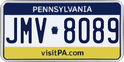 PA license plate JMV8089