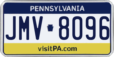 PA license plate JMV8096
