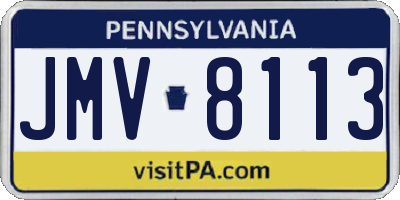PA license plate JMV8113