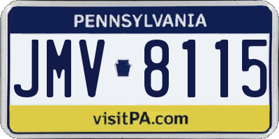 PA license plate JMV8115