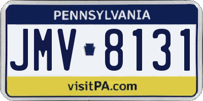PA license plate JMV8131