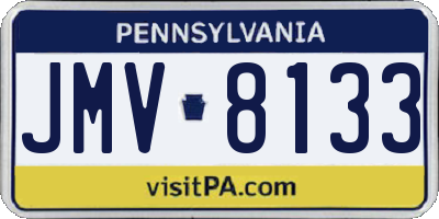PA license plate JMV8133