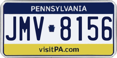PA license plate JMV8156