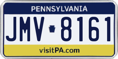 PA license plate JMV8161