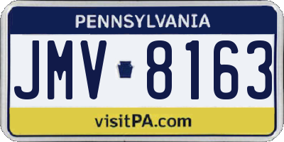 PA license plate JMV8163