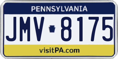 PA license plate JMV8175