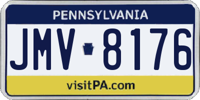 PA license plate JMV8176
