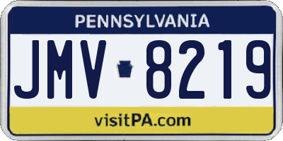 PA license plate JMV8219