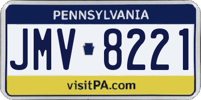 PA license plate JMV8221