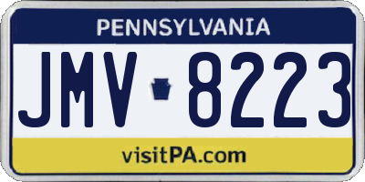 PA license plate JMV8223