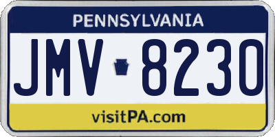 PA license plate JMV8230