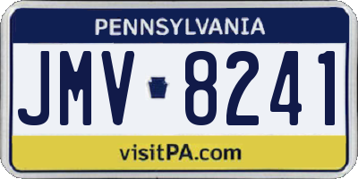 PA license plate JMV8241