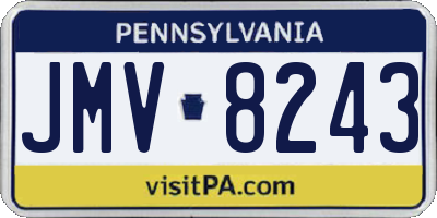 PA license plate JMV8243