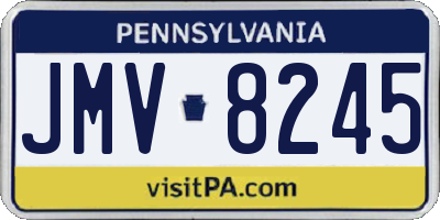 PA license plate JMV8245