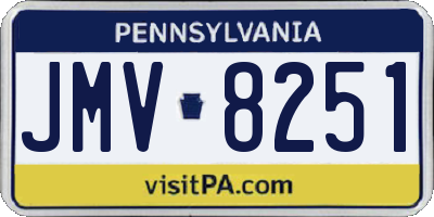 PA license plate JMV8251