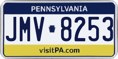 PA license plate JMV8253