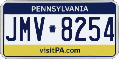 PA license plate JMV8254