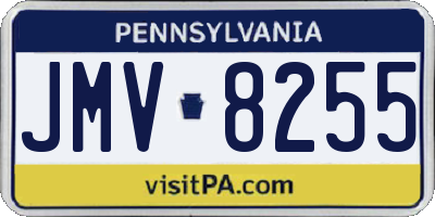 PA license plate JMV8255