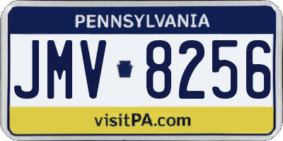 PA license plate JMV8256