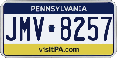 PA license plate JMV8257