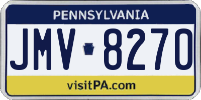 PA license plate JMV8270