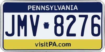PA license plate JMV8276