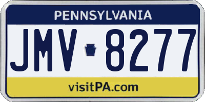 PA license plate JMV8277