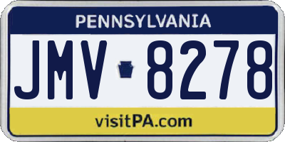 PA license plate JMV8278