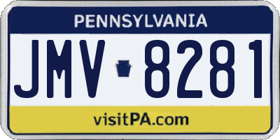PA license plate JMV8281