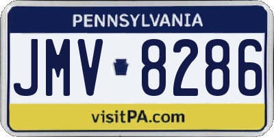PA license plate JMV8286