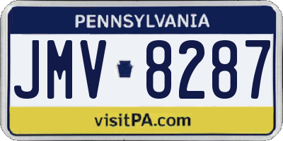 PA license plate JMV8287