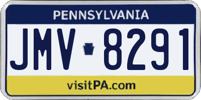 PA license plate JMV8291