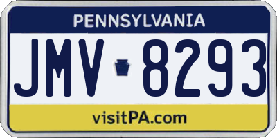 PA license plate JMV8293