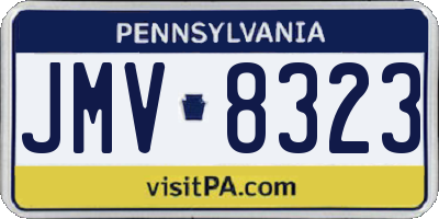 PA license plate JMV8323