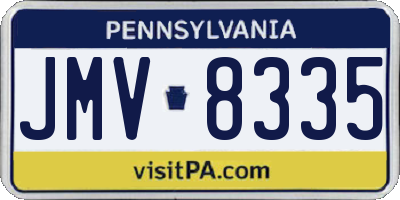 PA license plate JMV8335