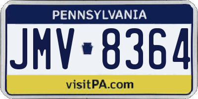PA license plate JMV8364