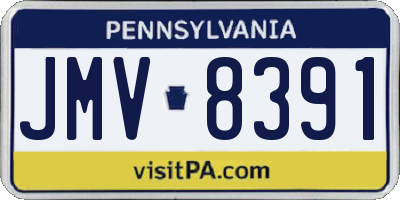 PA license plate JMV8391