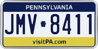 PA license plate JMV8411