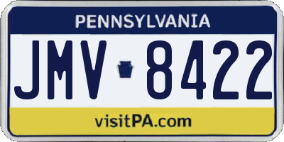 PA license plate JMV8422