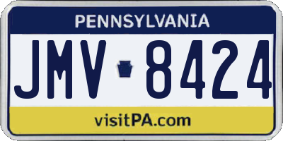 PA license plate JMV8424