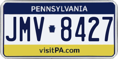 PA license plate JMV8427