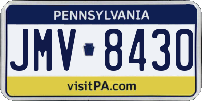 PA license plate JMV8430