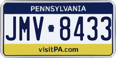 PA license plate JMV8433