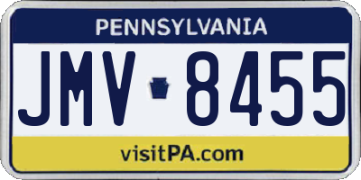 PA license plate JMV8455