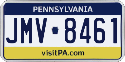 PA license plate JMV8461