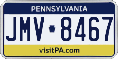 PA license plate JMV8467