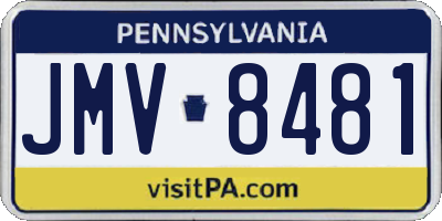 PA license plate JMV8481
