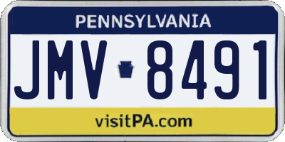 PA license plate JMV8491