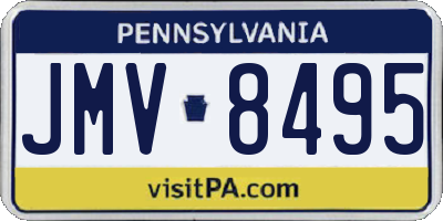 PA license plate JMV8495