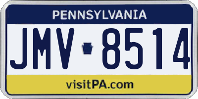 PA license plate JMV8514